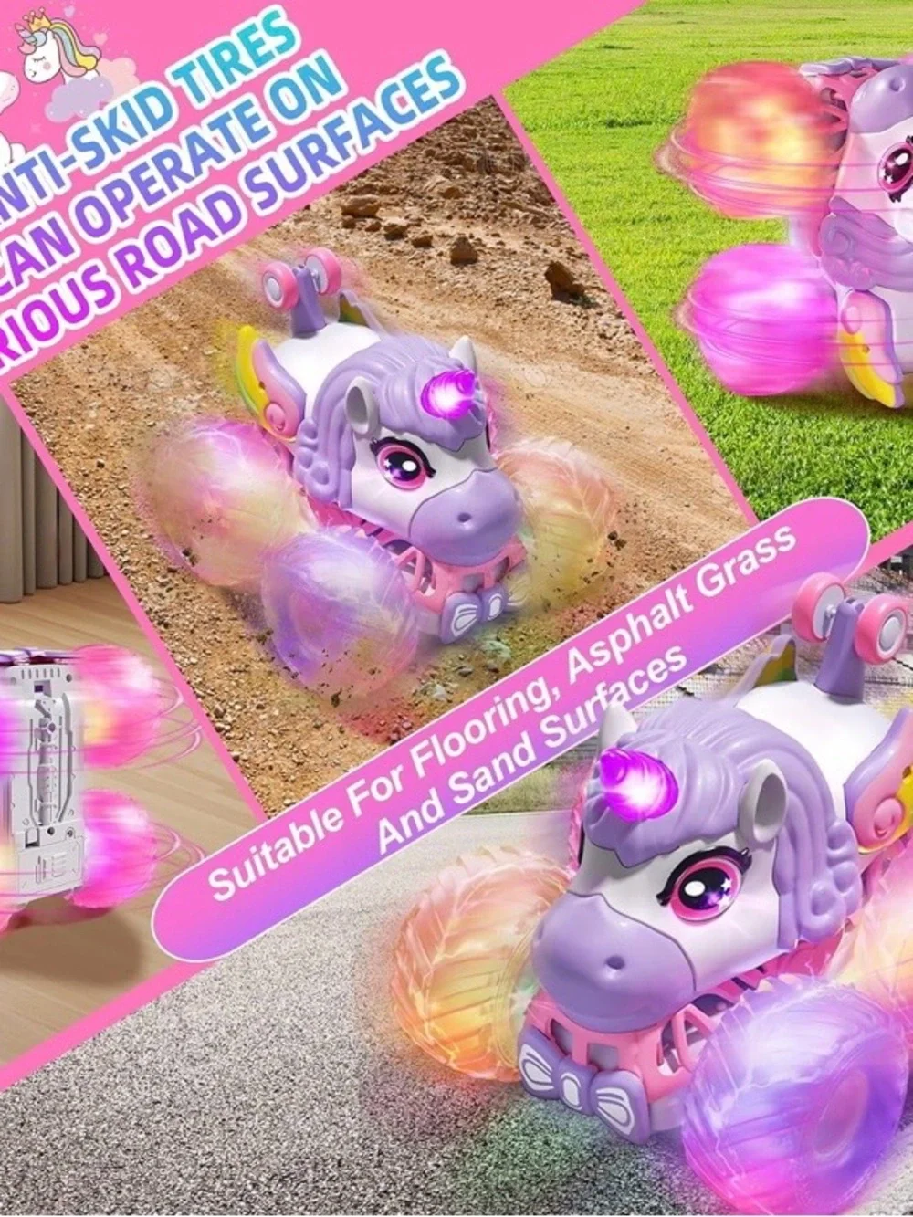 NEW - Unicorn Monster Truck, 2.4GHz Remote Control Monster Truck Unicorn Toy